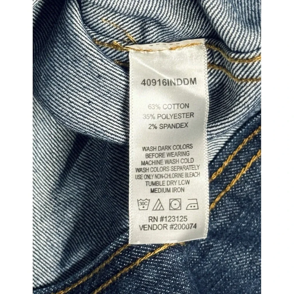Chadwicks Dark Wash Women's Denim Jean Jacket Medium Button Up w Flap Pockets - Picture 4 of 4